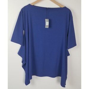 M X Matthildur Women's Sz. S/M Boxy Fit Beatrix Trapeze Top In Blue NWT